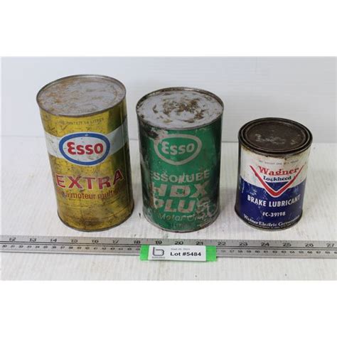 (2) ESSO Oil Cans (unopened) + Wagner Brake Lubricant (opened ...