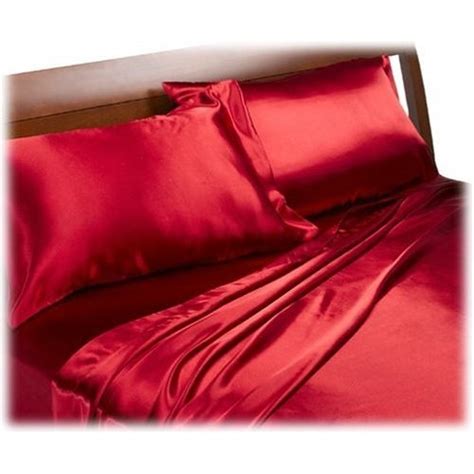 Red Satin Sheets | Red bedding, Red bedding sets, Satin sheets