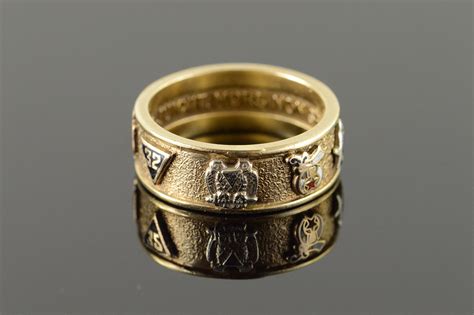 10K 10.3g 32nd Degree Mason Masonic Latin Band Men's Yellow Gold Ring ...