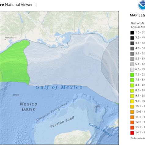 Wind Speeds—Gulf of Mexico (Source: MarineCadastre.gov) | Download ...