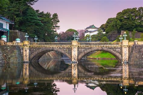 Tokyo, Japan at the Imperial Palace Moat and Bridge Stock Image - Image of famous, architecture ...