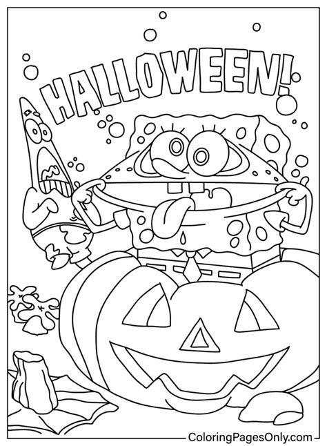 22 Free Printable Spongebob Halloween Coloring Pages