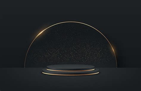 Abstract round display for product on website in modern. Luxury background rendering with podium ...