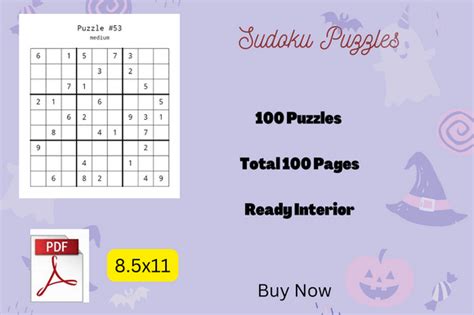 100 Sudoku Puzzles Activity Graphic by RISE · Creative Fabrica