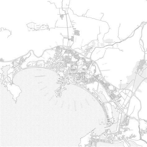 Manzanillo, Colima, Mexico, bright outlined vector map - HEBSTREITS ...