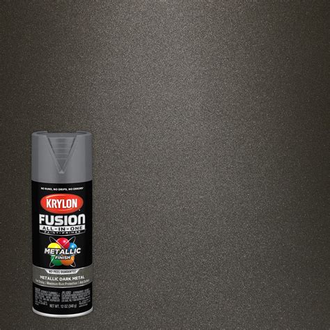 Krylon Fusion All-In-One Spray Paint Metallic, Dark Metal, 12 oz ...