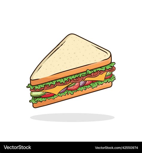 Sandwich cartoon Royalty Free Vector Image - VectorStock