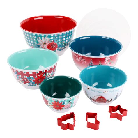 The Pioneer Woman Wishful Winter Melamine Bowls & Cookie Cutters Set ...