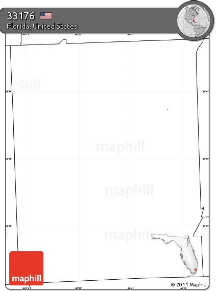 Free Blank Simple Map of ZIP Code 33176