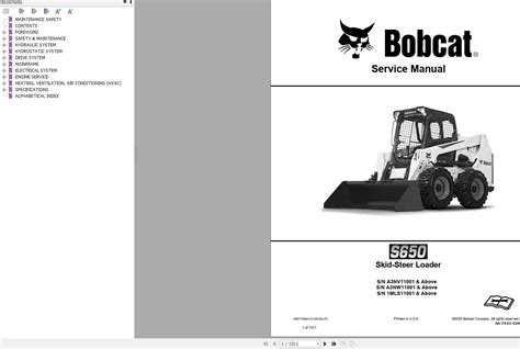 Bobcat Machinery S650 Service Manual 2020 PDF