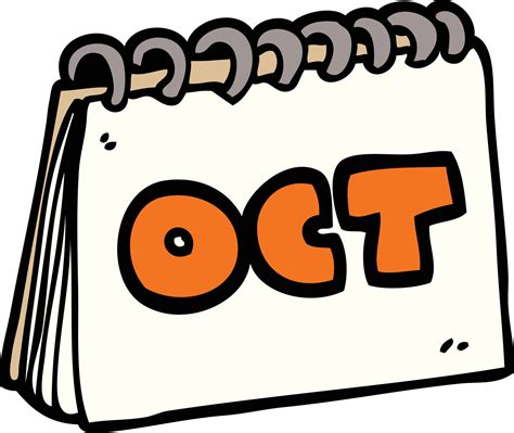 cartoon doodle calendar showing month of october 12176902 Vector Art at Vecteezy