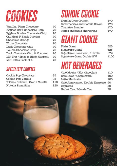 Menu of Millie's Cookies, DLF Mall of India, Sector 18, Noida, Delhi ...