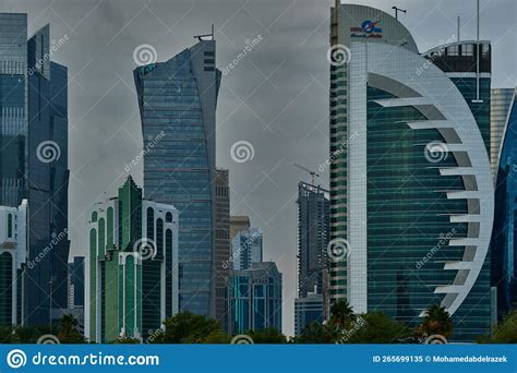 Doha Skyline, Doha Qatar from the Hotel Park Afternoon Shot Editorial Image - Image of doha ...