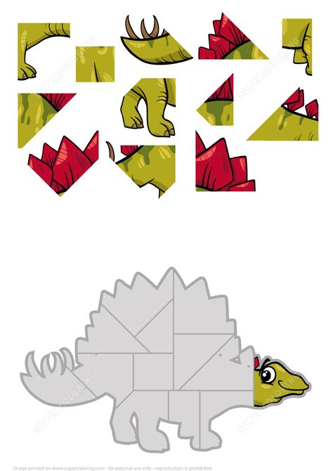 Dinosaur Puzzle Printable