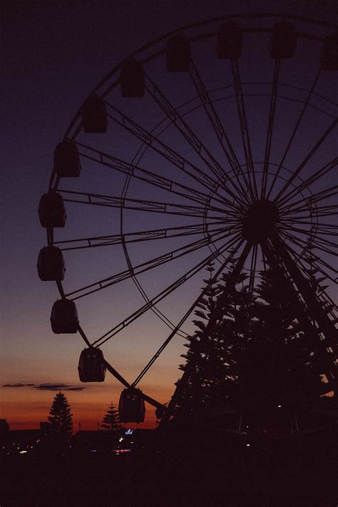 HD wallpaper: australia, fremantle, sky, ferris wheel, sunset, silhouette | Wallpaper Flare