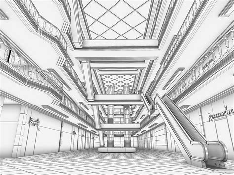 Shopping Mall interior | Shopping mall interior, Perspective drawing architecture, Perspective ...