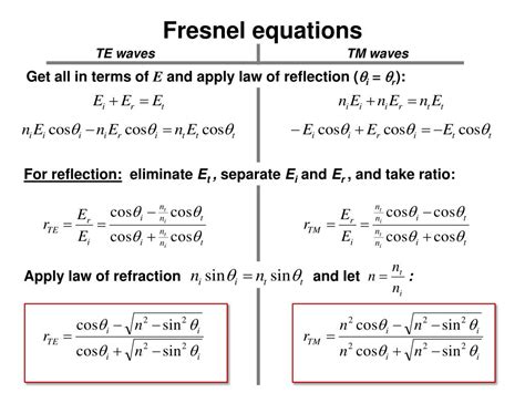 PPT - Chapter 23: Fresnel equations PowerPoint Presentation, free ...