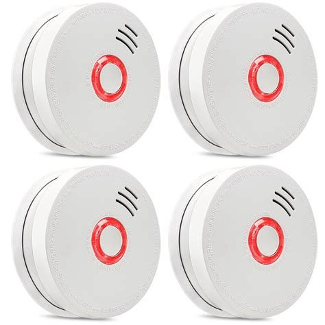 Smoke and fire Detector 4 Packs Photoelectric Smoke Alarm Fire Alarm ...