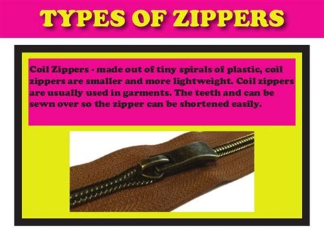 Zipper types