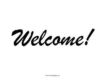 Printable Welcome Sign