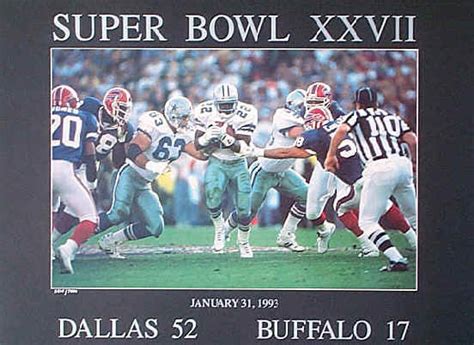 Dallas Cowboys Buffalo Bills Super Bowl XXVII 27 Poster