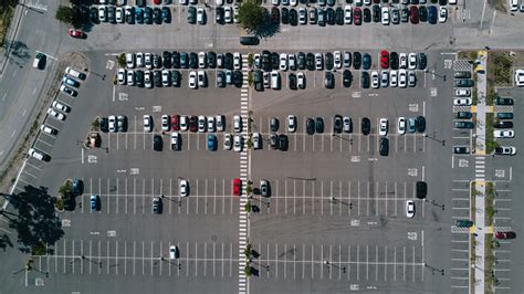 Aerial Of Parking Lot Stock Photo - Download Image Now - iStock