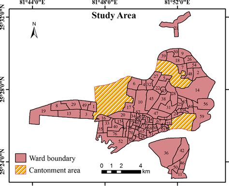 Prayagraj City Map with ward boundaries | Download Scientific Diagram