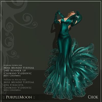 Evening Gown Miss Colombia MMV 2nd runner up ~ ! *PurpleMoon Creations*