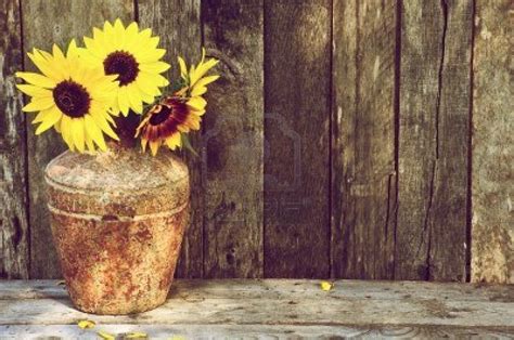 rustic vase with sunflowers | Rustic vase, Free art prints, Sunflower ...