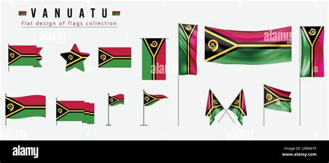 Vanuatu flag, flat design of flags collection Stock Vector Image & Art ...