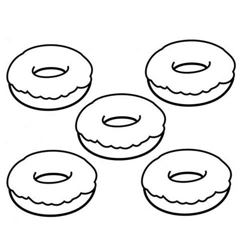 Simple Donuts coloring page - Download, Print or Color Online for Free