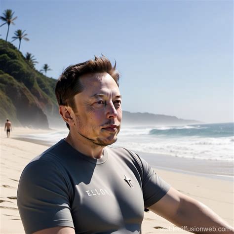 Elon Musk Sunbathing at the Beach | Stable Diffusion Online