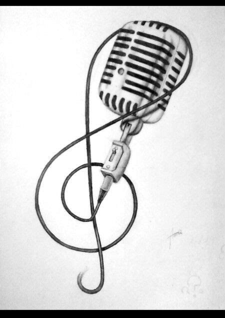 Microphone And Music Notes Drawing at PaintingValley.com | Explore ...