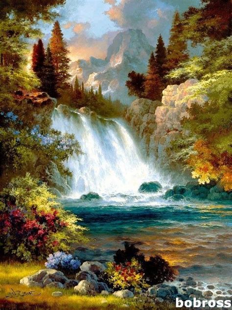 247+ Bob Ross | Beautiful paintings, Waterfall paintings, Landscape ...