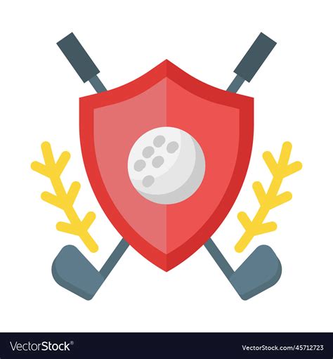 Golf club icon in flat style Royalty Free Vector Image