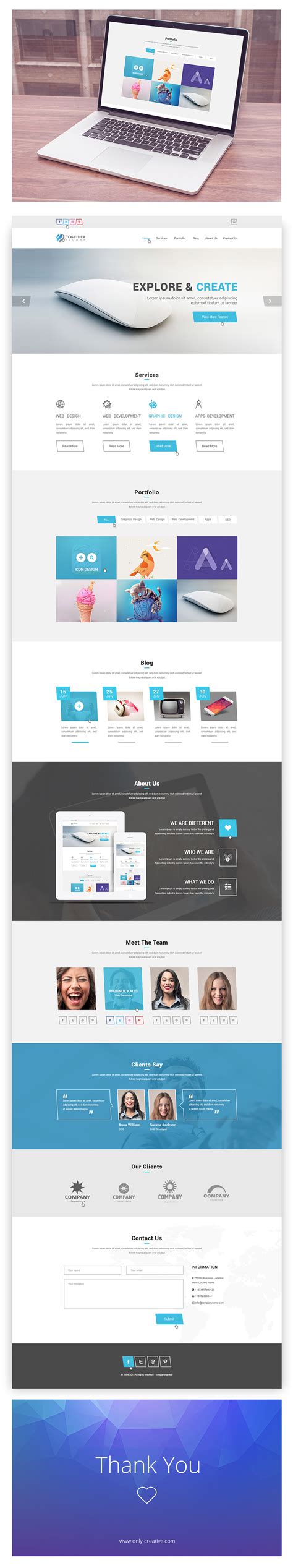 Together - Responsive Portfolio Template on Behance