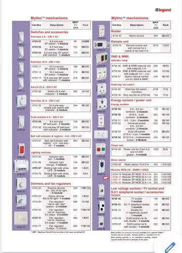 6A Legrand Mylinc Modular Switch With Indicator, 230V, 1 Way at Rs 48/piece in Chennai