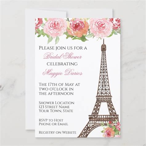 Parisian Bridal Shower Invitation | Zazzle.com