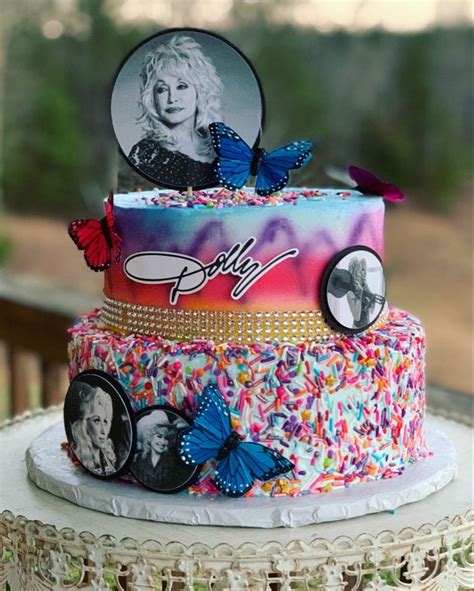 Dolly Parton Birthday Cake with Funny Decorations