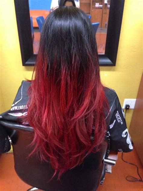 Makeup Story: Behind the Chair: Black to Red Ombre | Red ombre hair ...