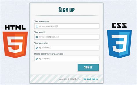 Free Css Templates For Registration Form - Printable Form, Templates ...