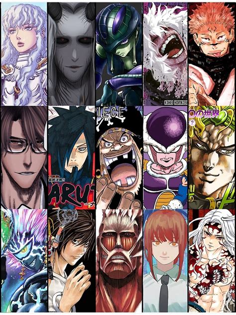 "Top 15 Anime Villains" Poster for Sale by WizardGDuck | Redbubble