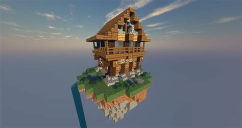 Little house on a floating island (The house is from Steelhorse, the rest is from me) : r/Minecraft