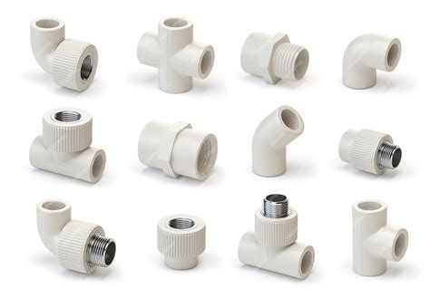 Premium Photo | Set of PVC pipe fittings isolated on white