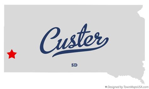 Map of Custer, Custer County, SD, South Dakota