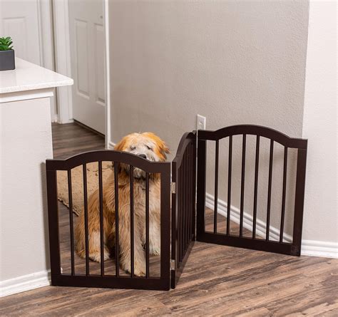 Buy Internet's Best Pet Gate with Arched Top - 3 Panel - 24 Inch Step Over Fence - Free Standing ...