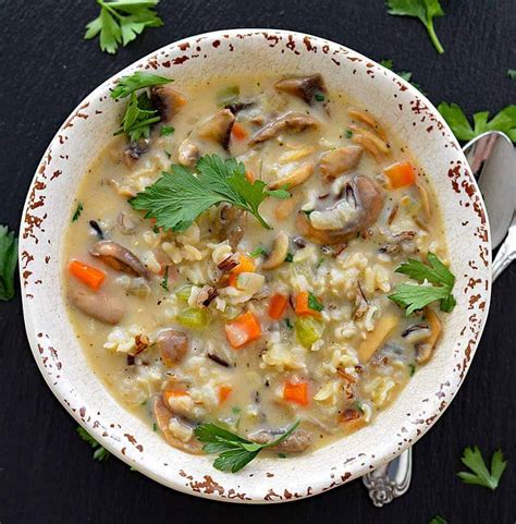 Easy Vegan Wild Rice and Mushroom Soup - Living Vegan