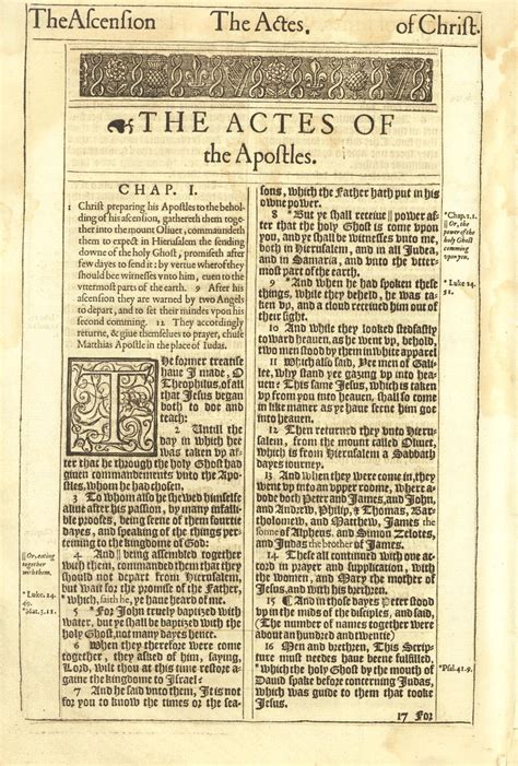 1611 King James Bible First Edition : Acts Title Acts Chapter 1, 1611 King James Bible ...