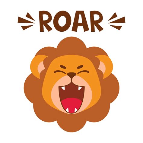 Flat cute lion open mouth roar. Trendy Scandinavian style. Cartoon animal character vector ...