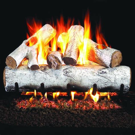 Peterson Real Fyre 18-Inch White Birch Outdoor Gas Log Set With Vented ...